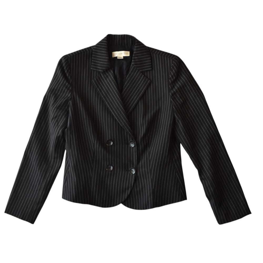 Vintage Petite Sophisticate Wool Pinstripe Blazer Jacket Size 4